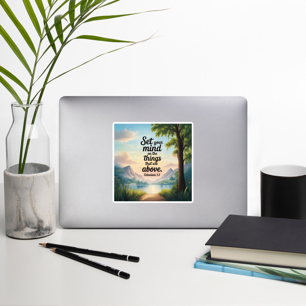 Colossians 3:2 Bible Verse Set Kiss-Cut Sticker