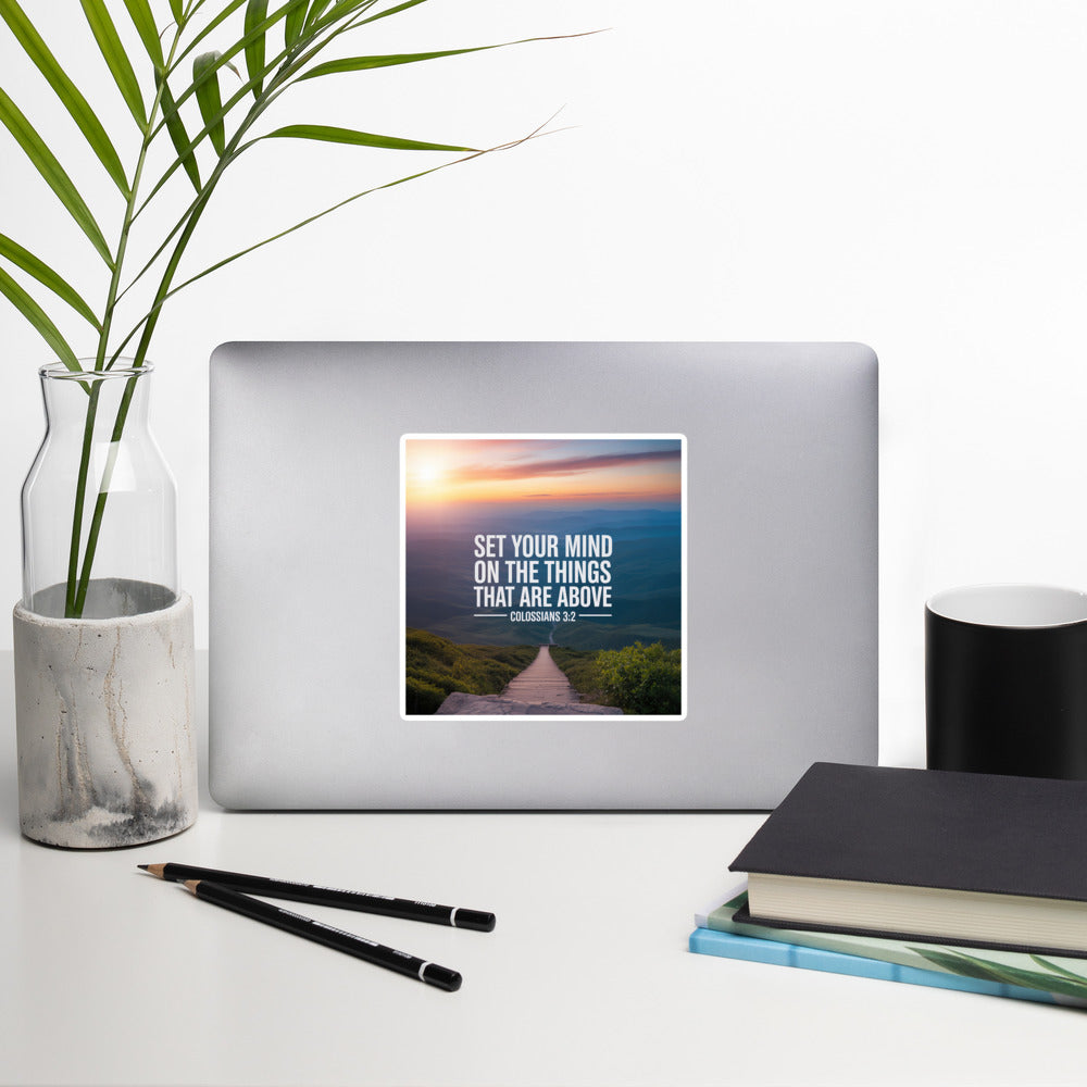 Colossians 3:2 Bible Verse your mind Kiss-Cut Sticker