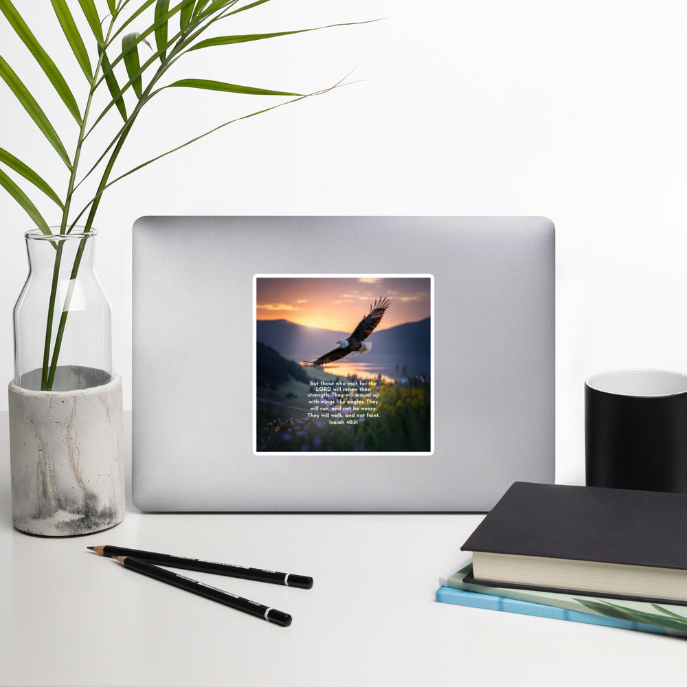 Isaiah 40:31 Bible Verse Renew Strength Kiss-Cut Sticker