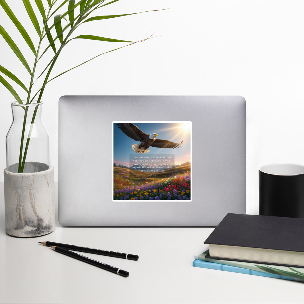 Isaiah 40:31 Bible Verse Who Wait Kiss-Cut Sticker