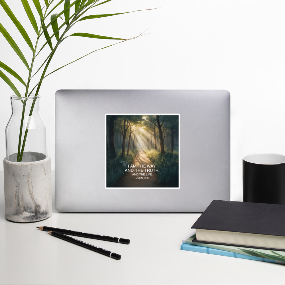 John 14:6 Bible Verse I Am Kiss-Cut Sticker