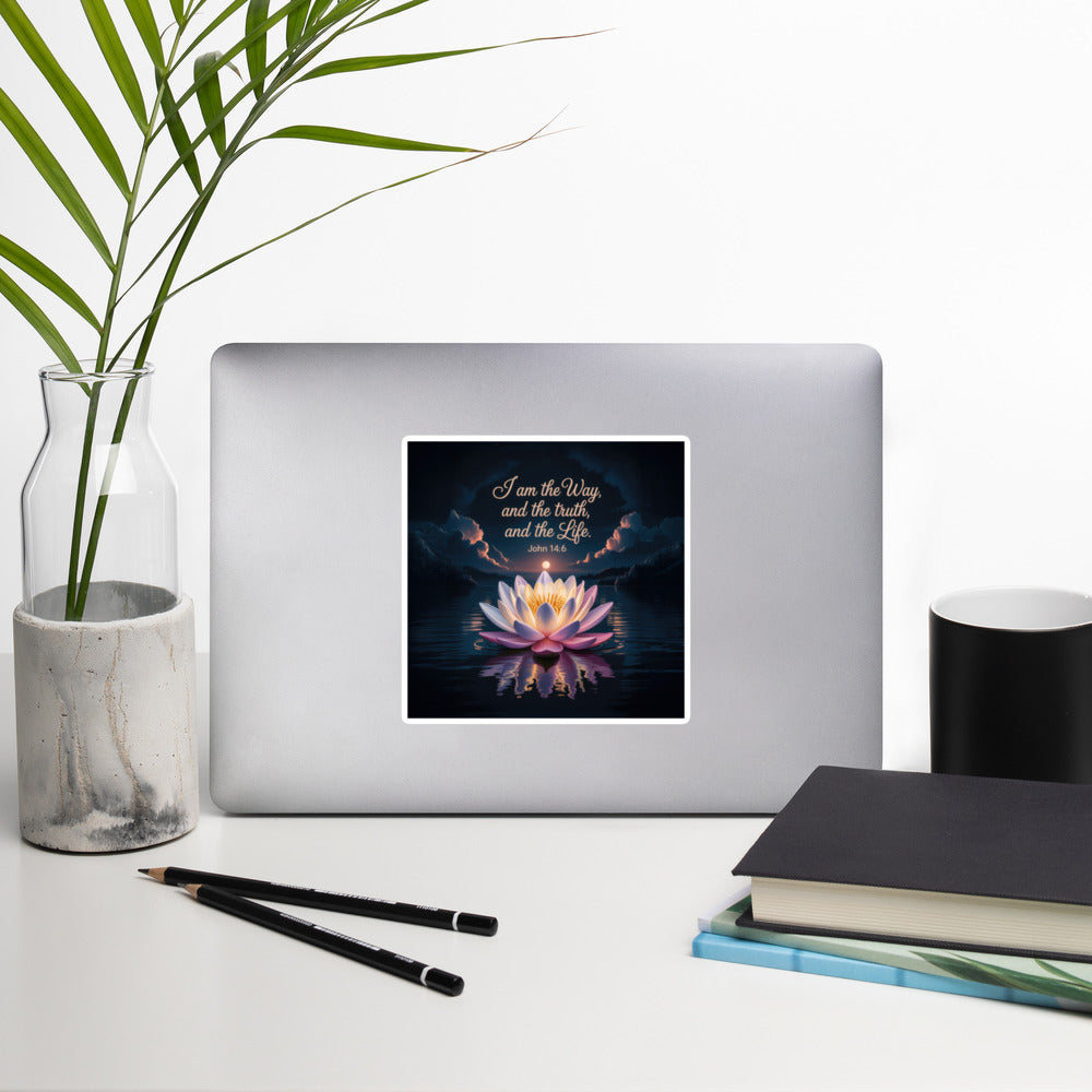 John 14:6 Bible Verse The Way Kiss-Cut Sticker