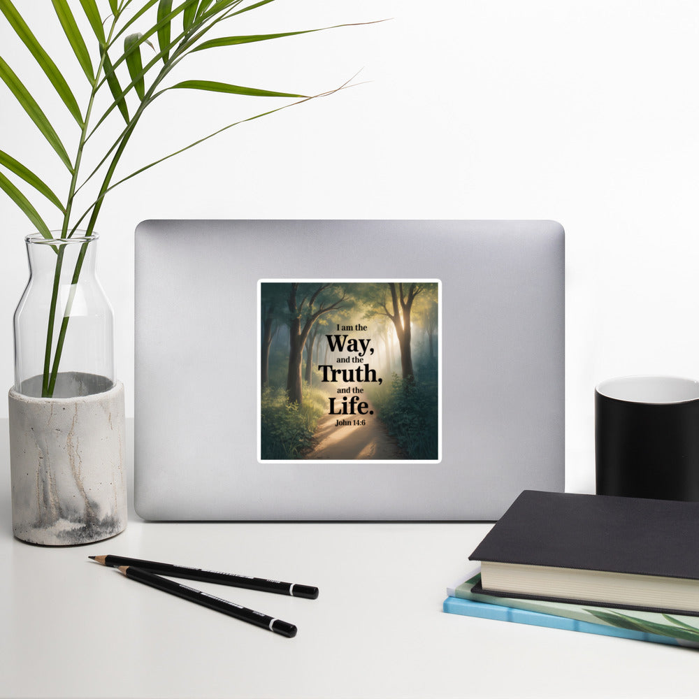 John 14:6 Bible Verse The Life Kiss-Cut Sticker