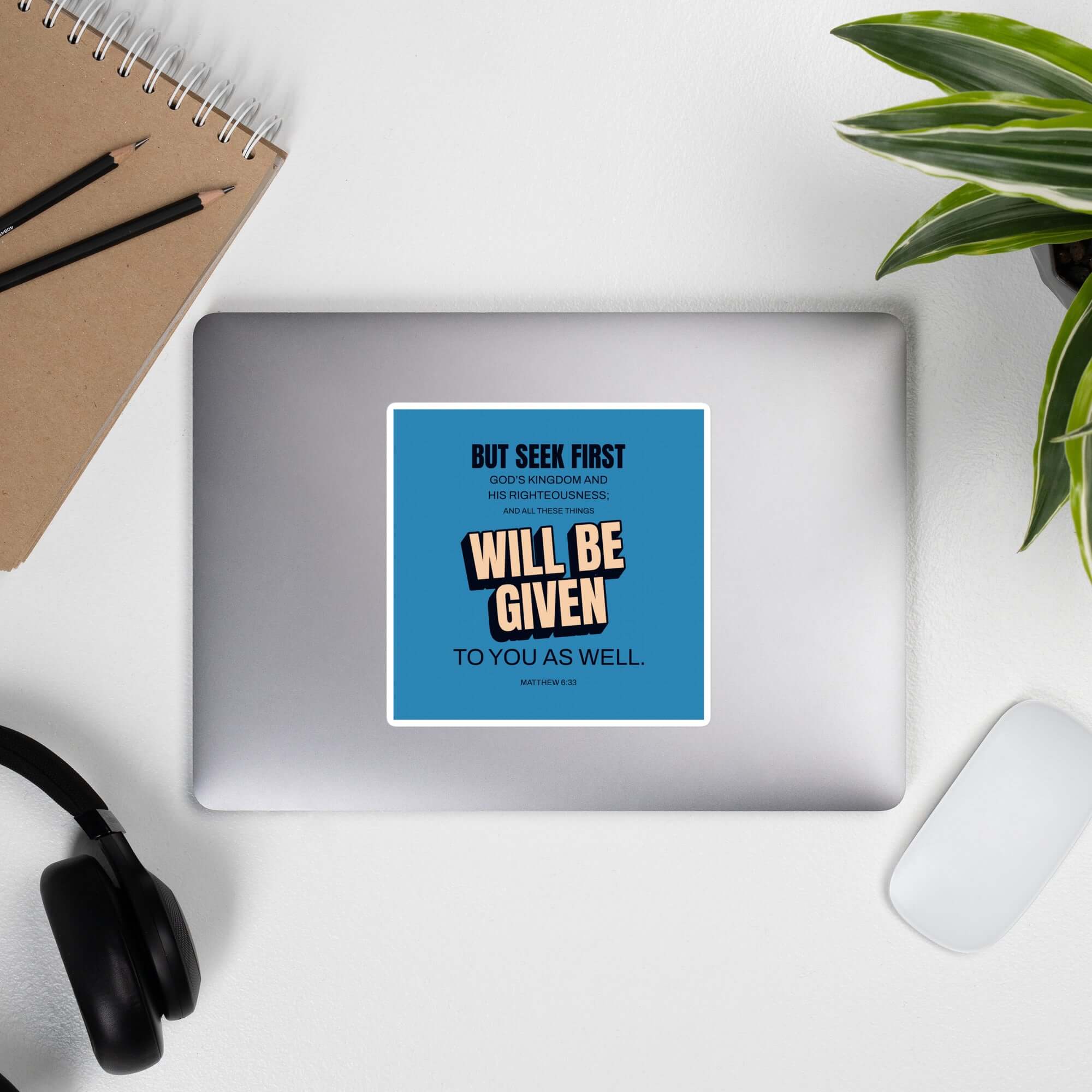 Matthew 6:33 Bible Verse, seek first God’s Kingdom Kiss-Cut Sticker Stationery