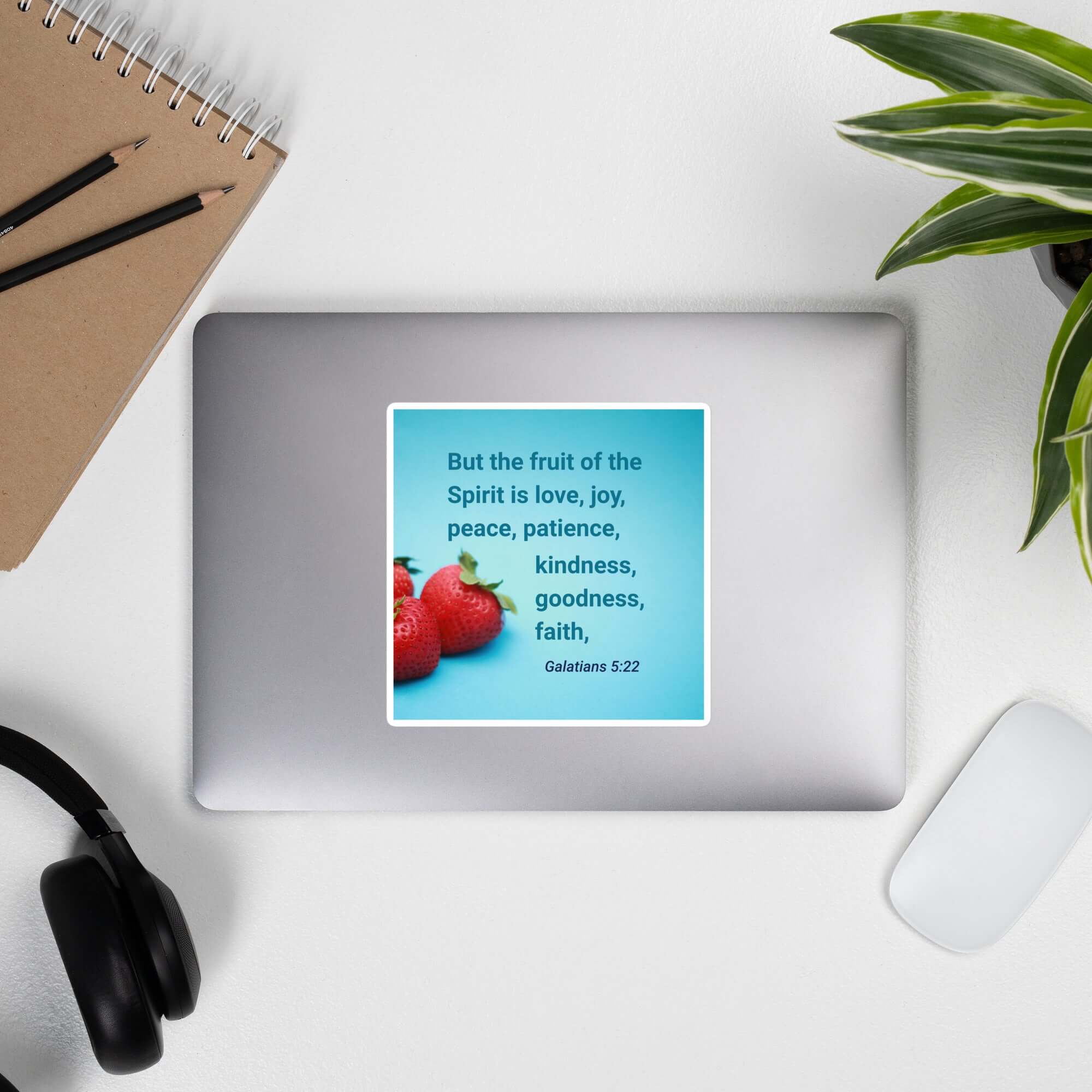 Galatians 5:22 Bible Verse, fruit of the Spirit Kiss-Cut Sticker Stationery