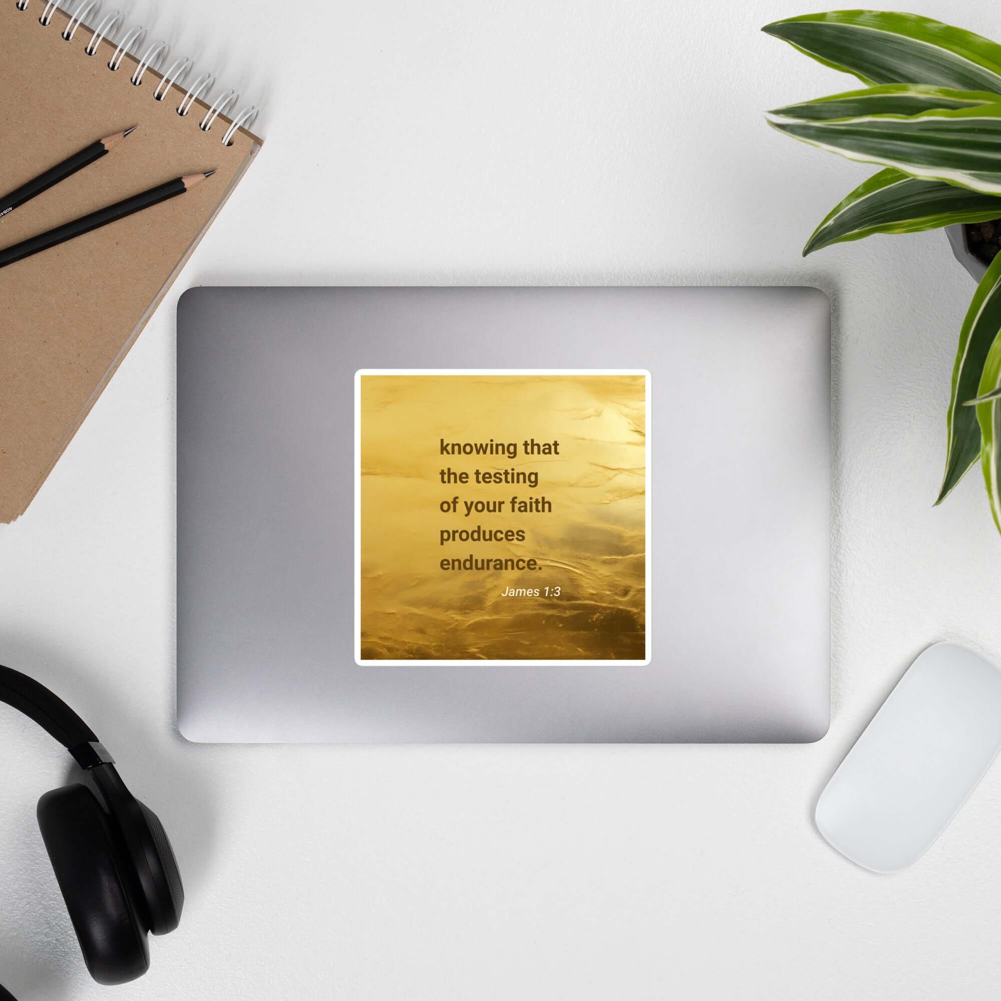 James 1:3 Bible Verse, testing of your faith Kiss-Cut Sticker Stationery