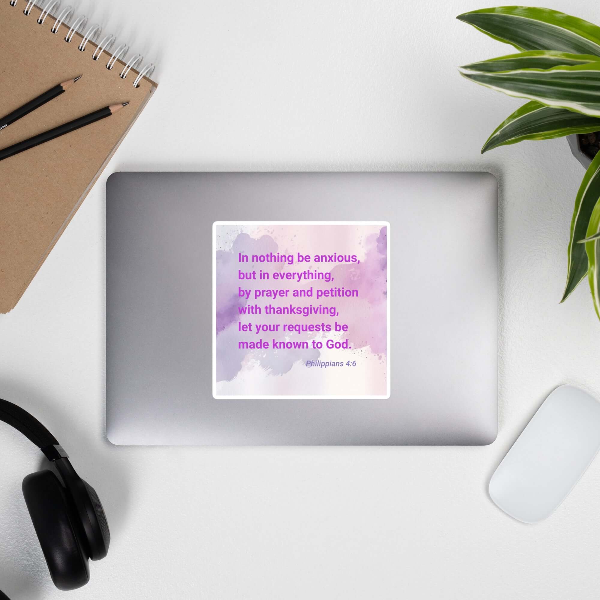 Philippians 4:6 Bible Verse, Prayer and Petition Kiss-Cut Sticker Stationery