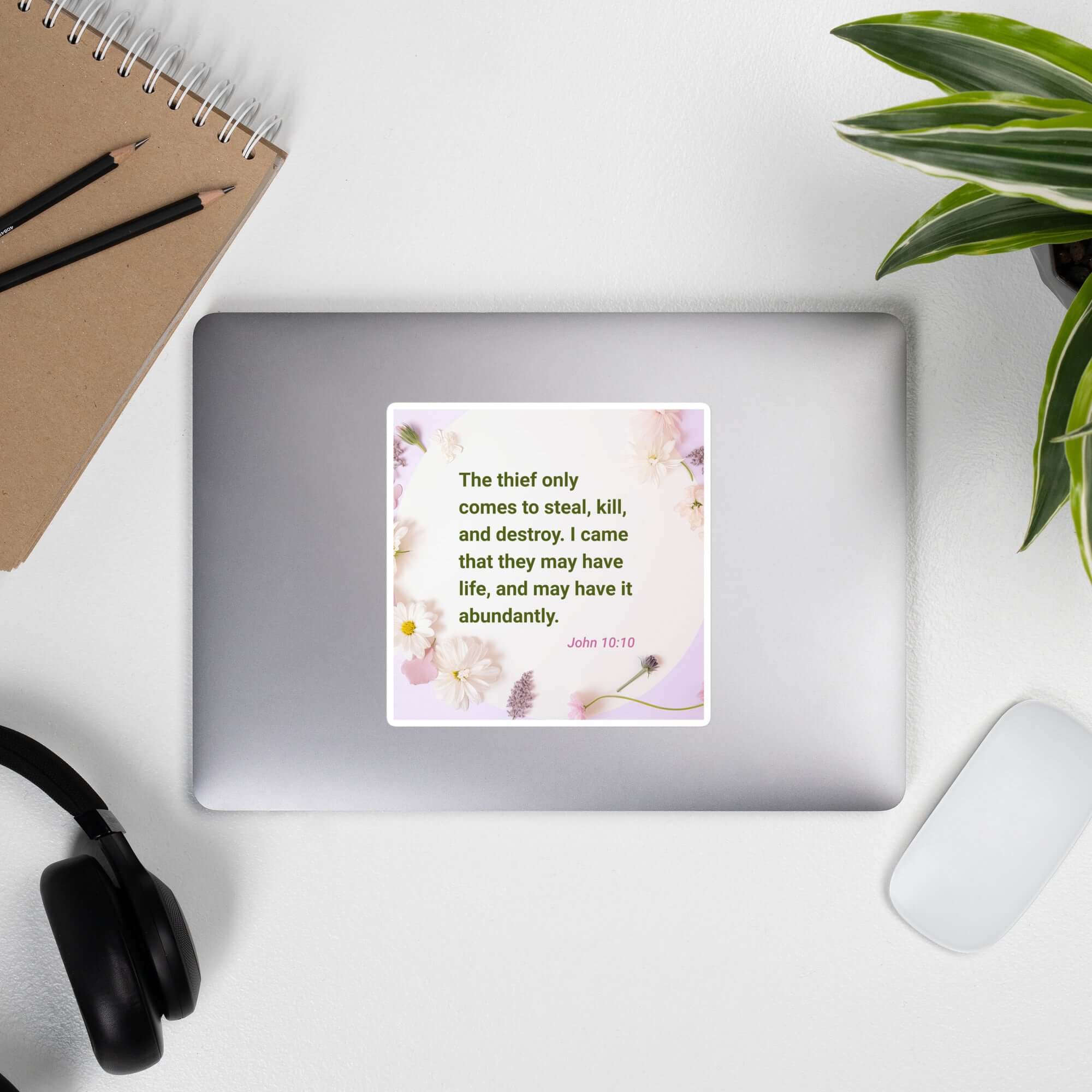 John 10:10 Bible Verse, Abundant Life Kiss-Cut Sticker Stationery