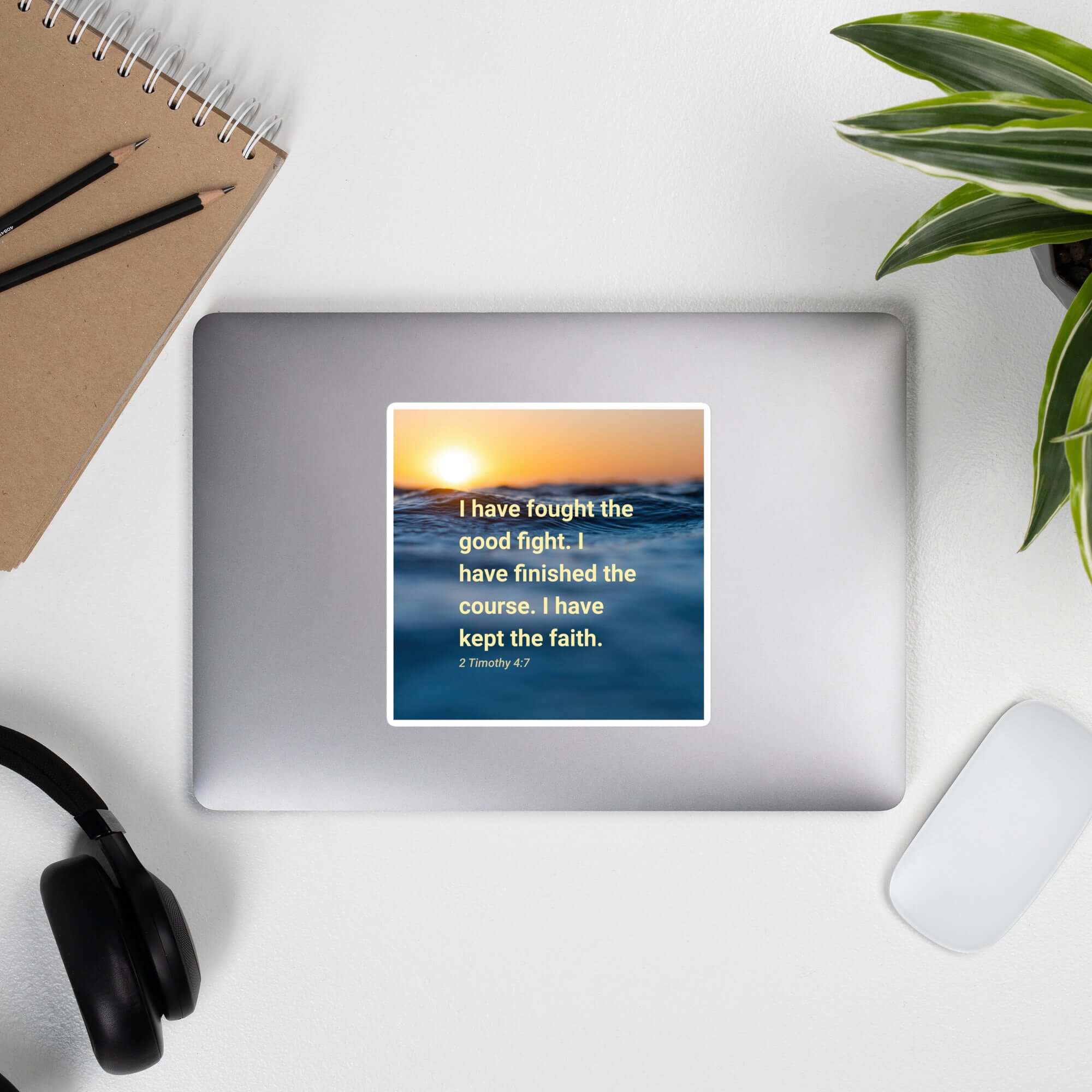 2 Timothy 4:7 Bible Verse, kept the faith Kiss-Cut Sticker Stationery