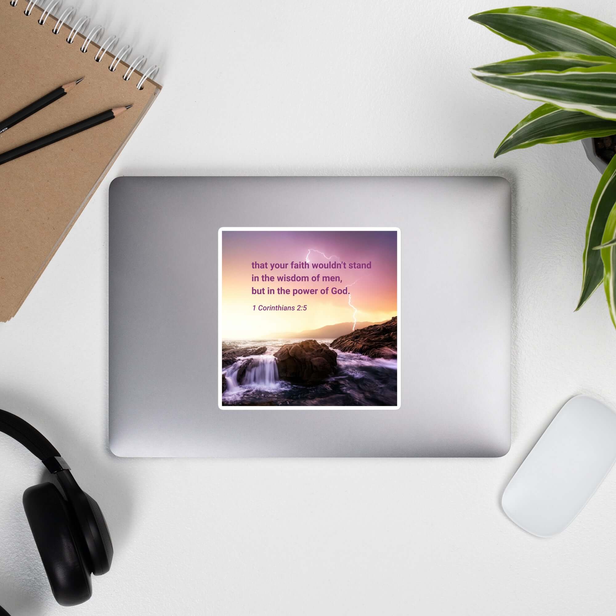 1 Corinthians 2:5 Bible Verse, power of God Kiss-Cut Sticker Stationery