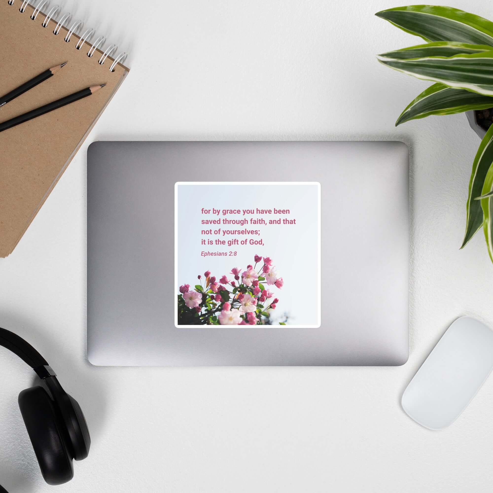 Ephesians 2:8 Bible Verse, saved through faith Kiss-Cut Sticker Stationery