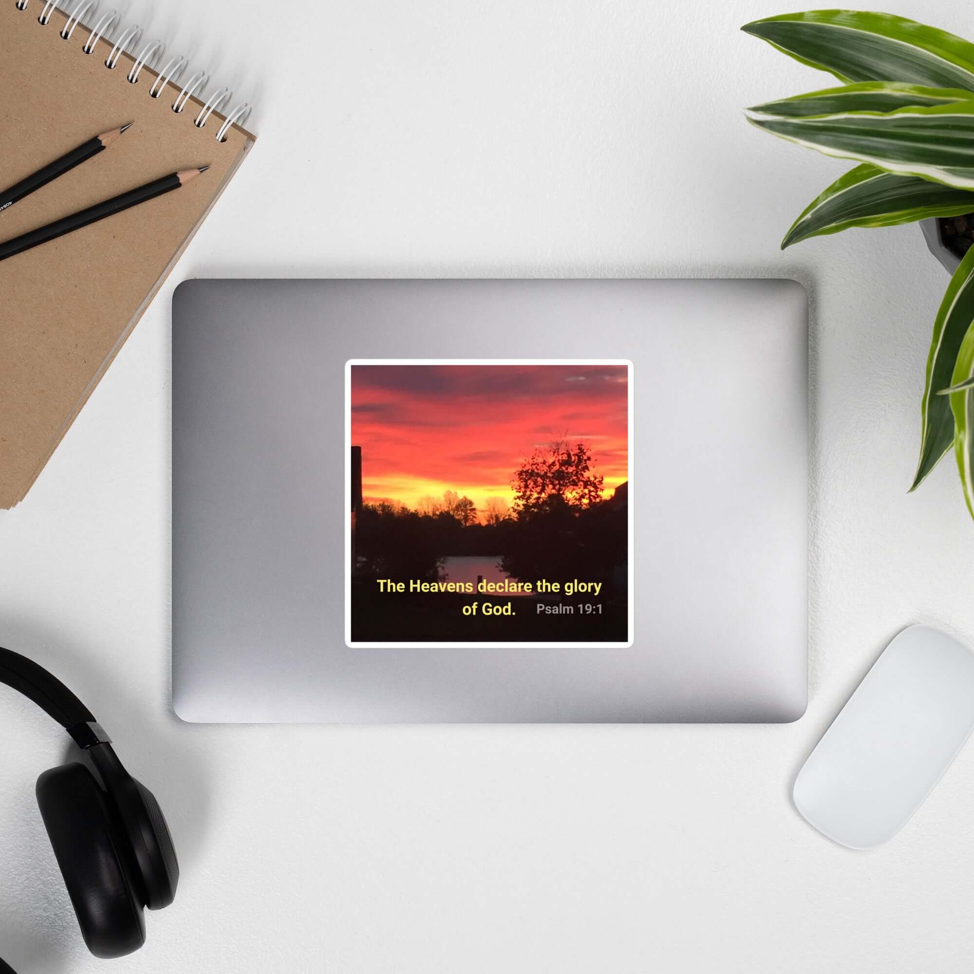 Psalm 19:1 Bible Verse, Sunset Glory Kiss-Cut Sticker Stationery