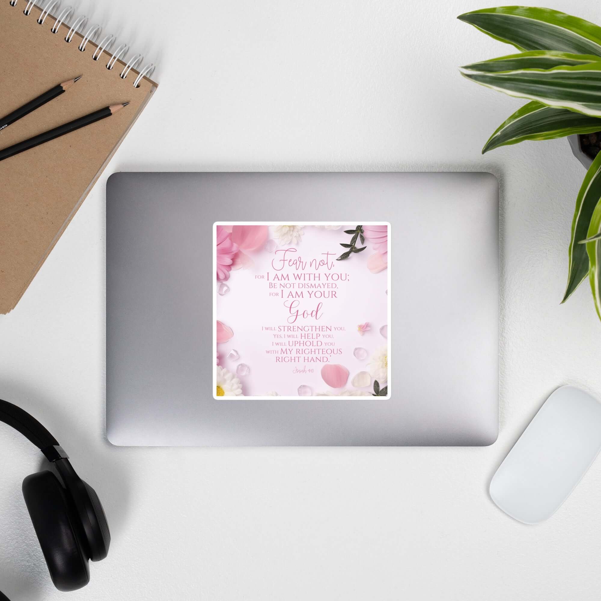Isaiah 41:10 Bible Verse, God will strengthen you Kiss-Cut Sticker Stationery