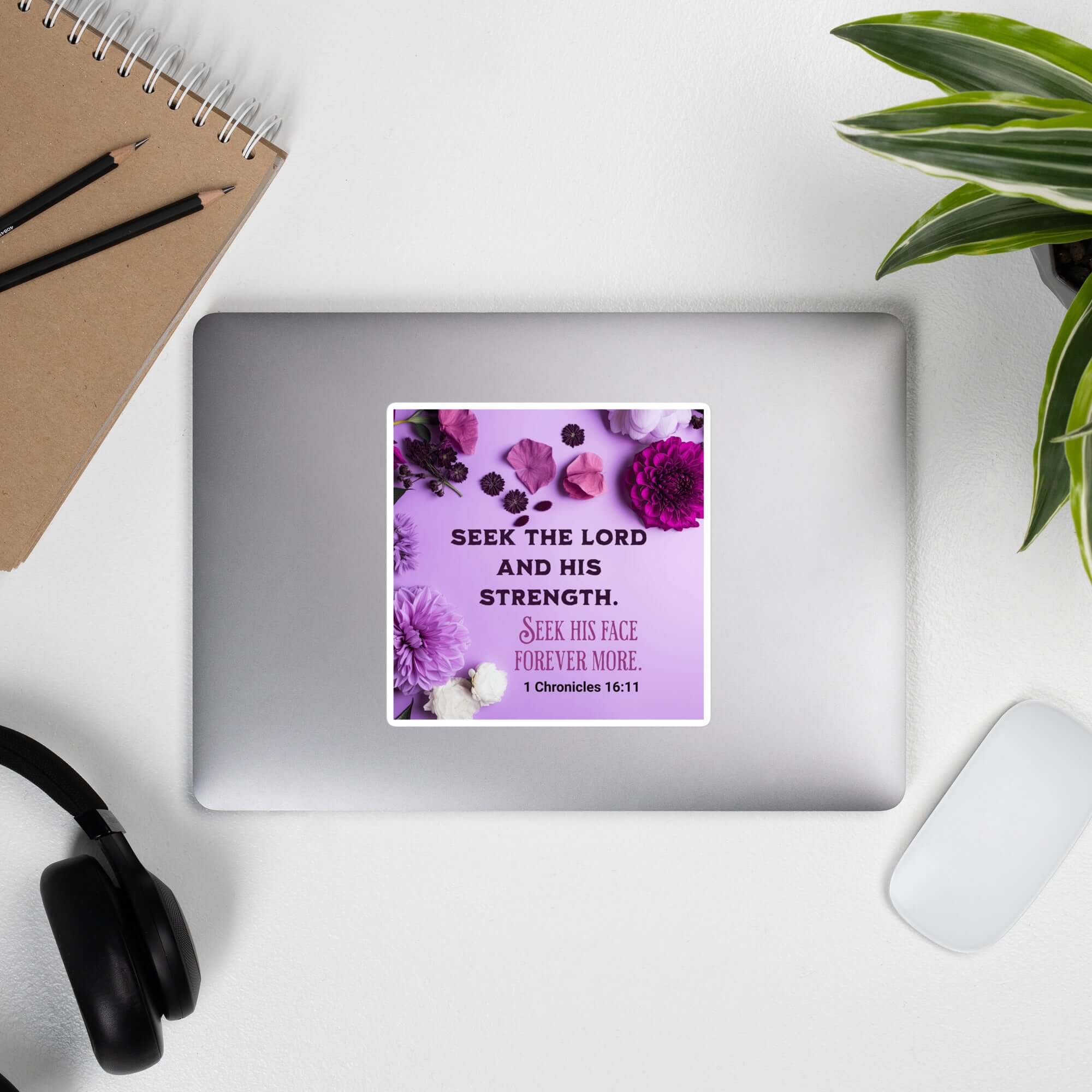 1 Chronicles 16:11 Bible Verse, Seek the LORD Kiss-Cut Sticker Stationery