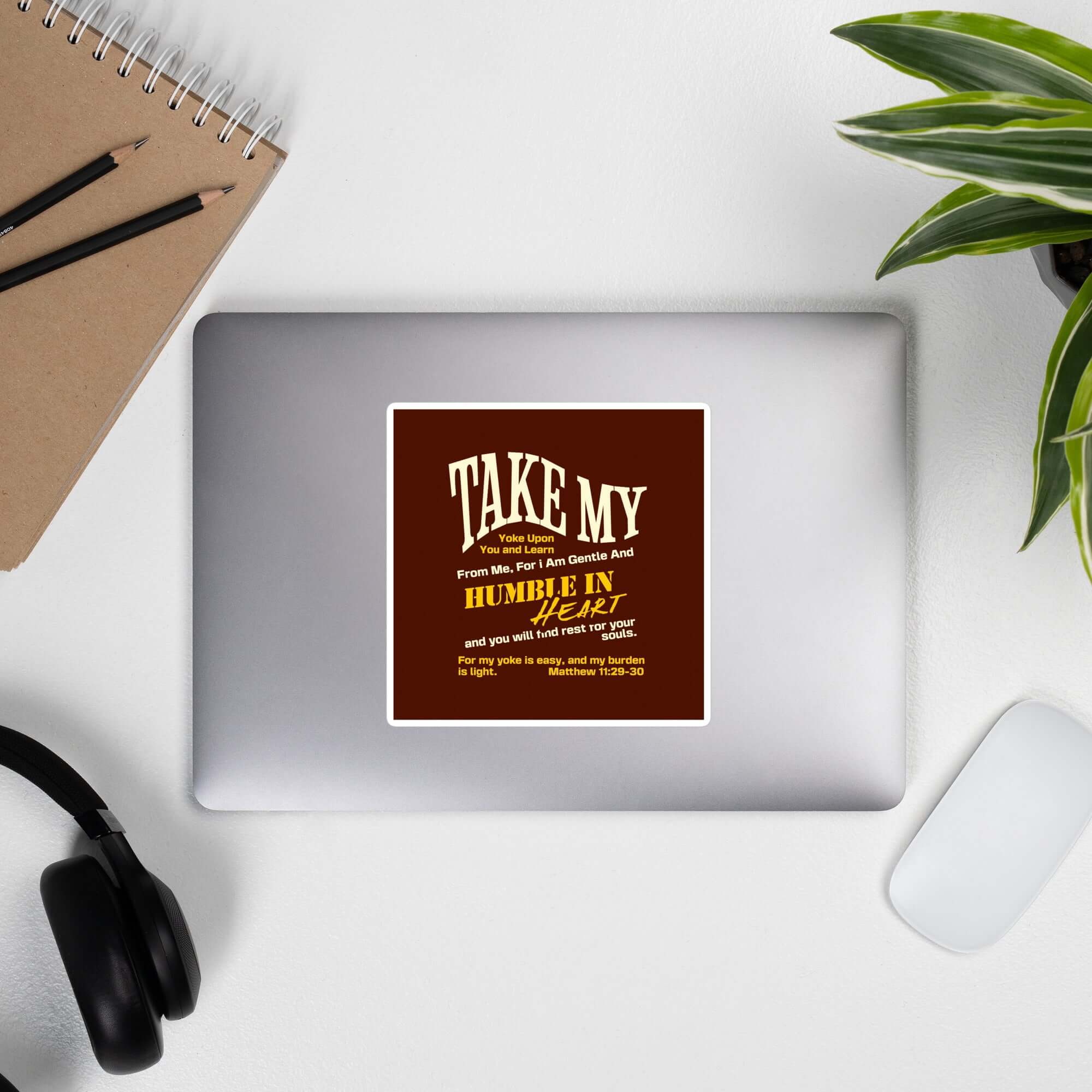 Matthew 11:29-30 Bible Verse, learn from me Kiss-Cut Sticker Stationery