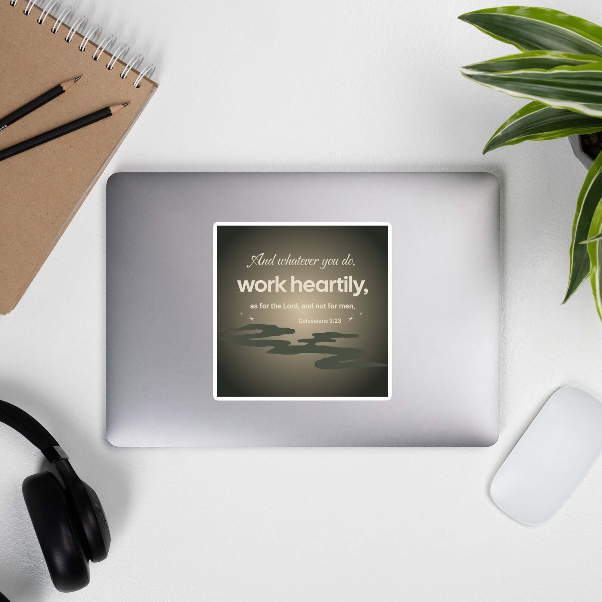 Colossians 3:23 Bible Verse, as for the Lord Kiss-Cut Sticker Stationery