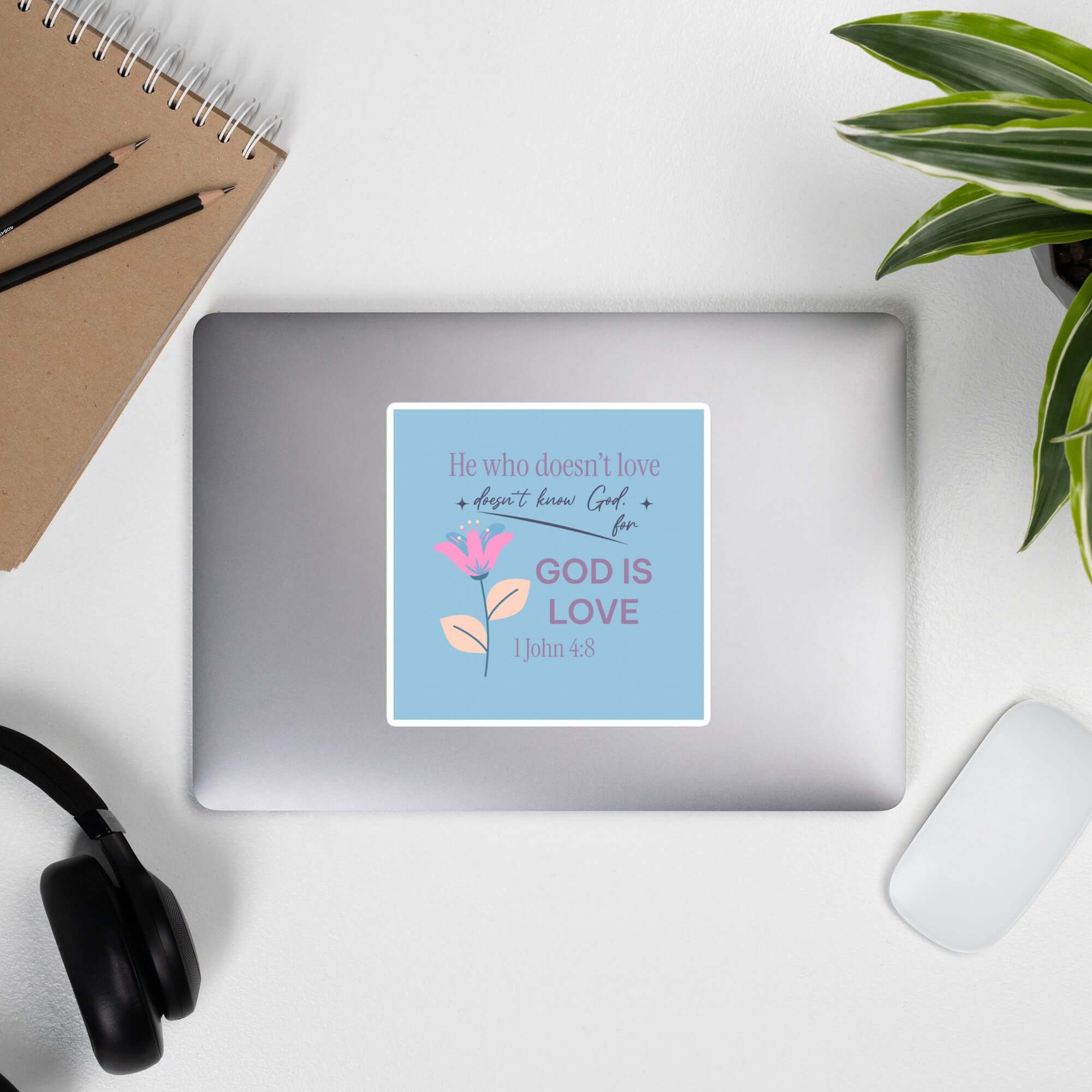 1 John 4:8 Bible Verse, doesn’t love Kiss-Cut Sticker Stationery