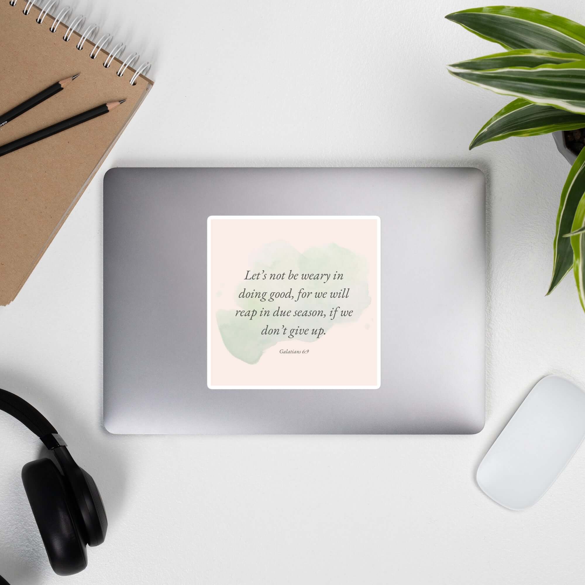Galatians 6:9 Bible Verse, not be weary Kiss-Cut Sticker Stationery