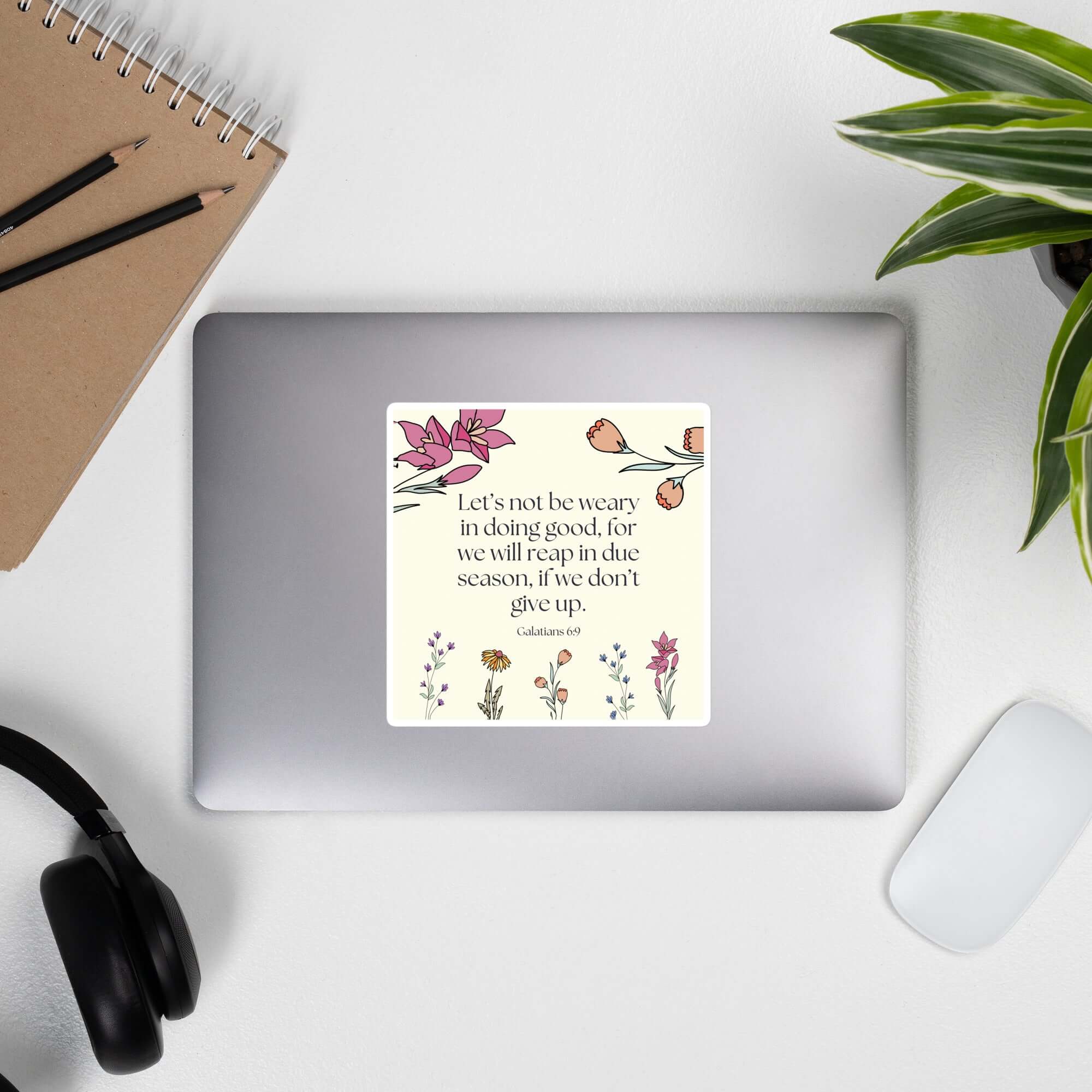 Galatians 6:9 Bible Verse, in doing good Kiss-Cut Sticker Stationery