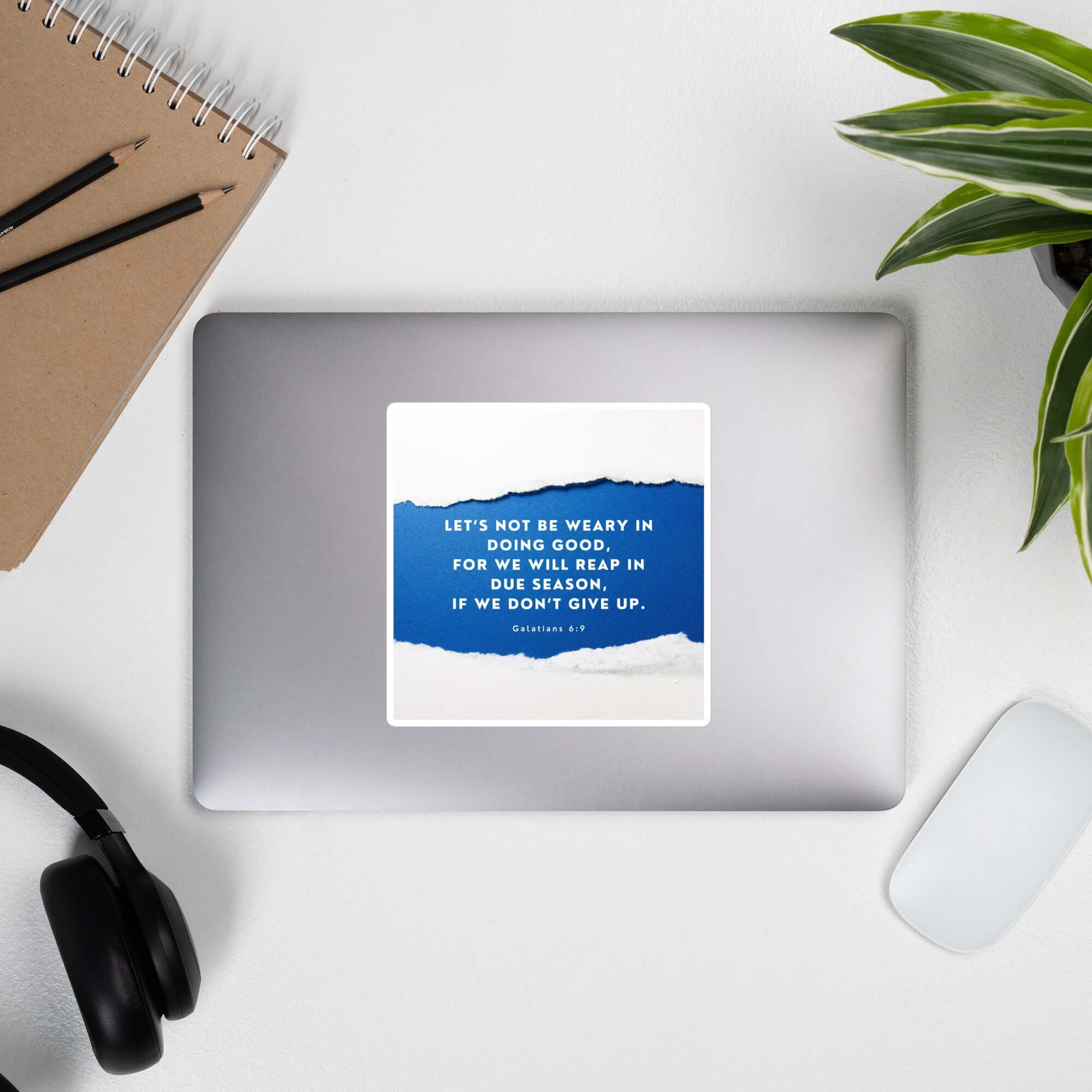 Galatians 6:9 Bible Verse, we will reap Kiss-Cut Sticker Stationery