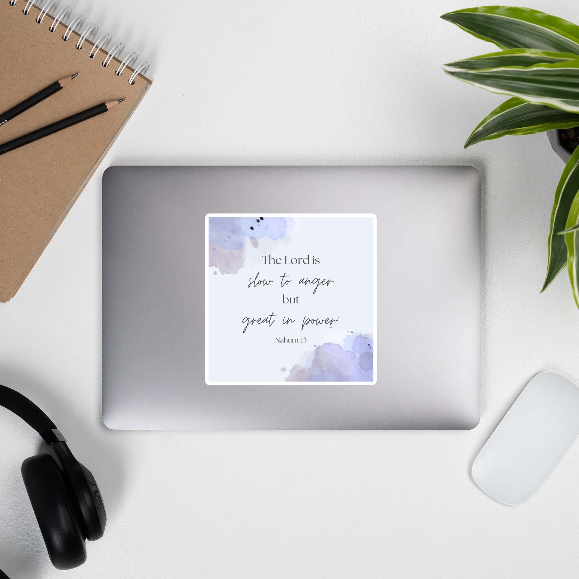 Nahum 1:3 Bible Verse, great in power Kiss-Cut Sticker Stationery