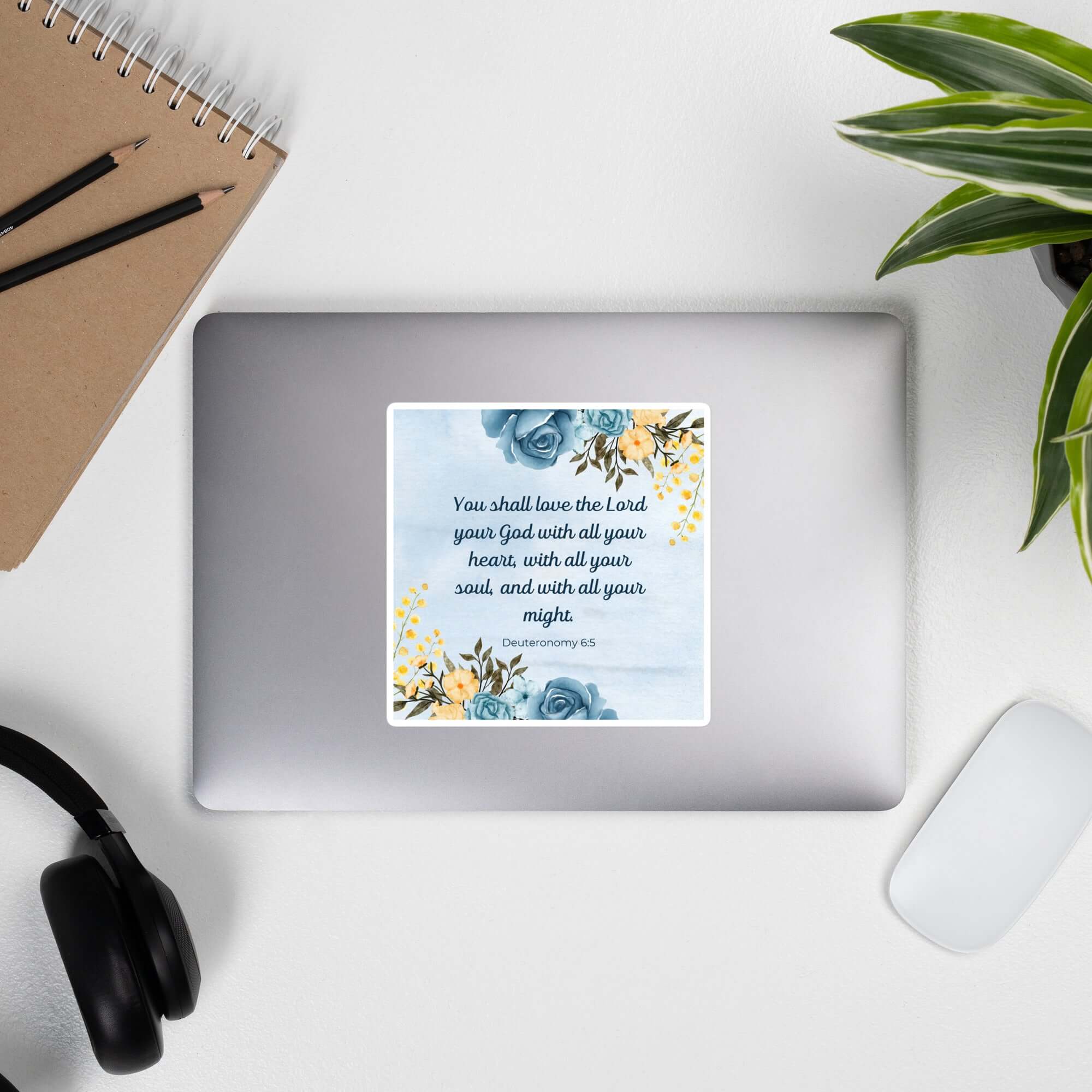 Deuteronomy 6:5 Bible Verse, You shall love Kiss-Cut Sticker Stationery