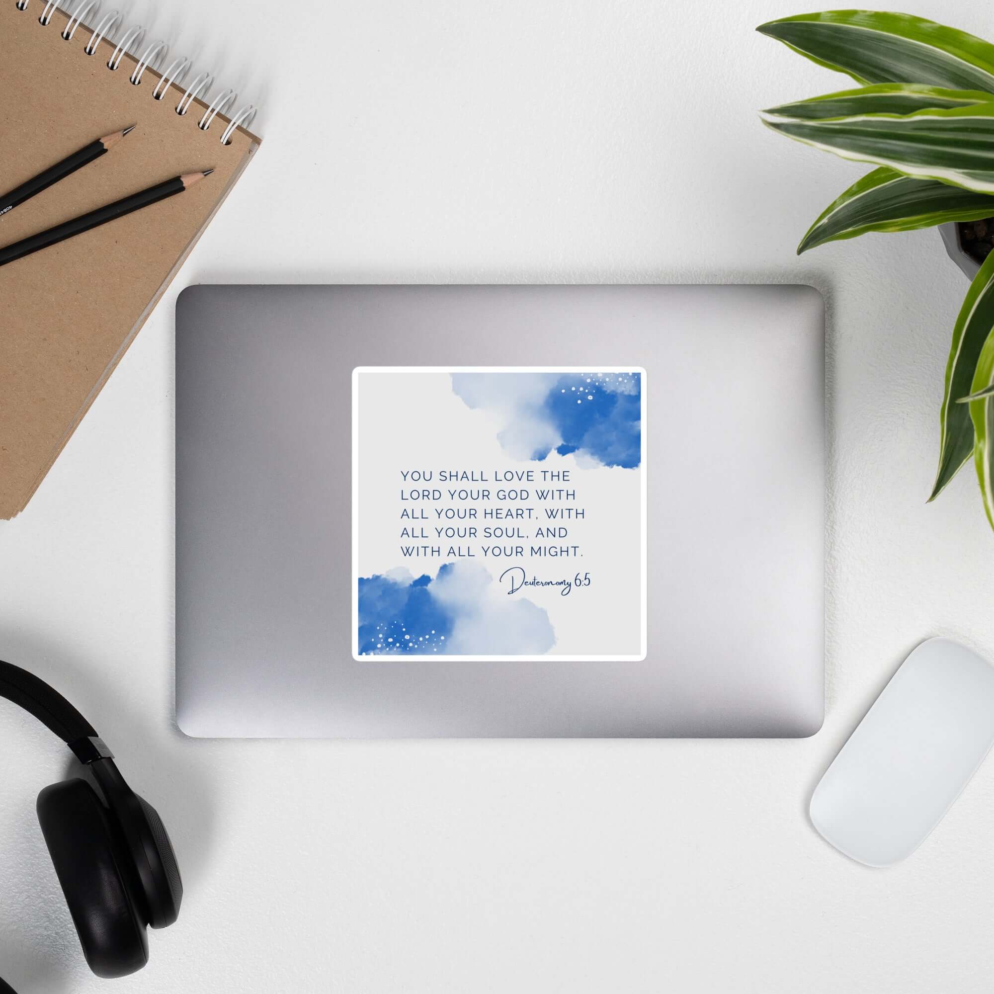 Deuteronomy 6:5 Bible Verse, your God Kiss-Cut Sticker Stationery