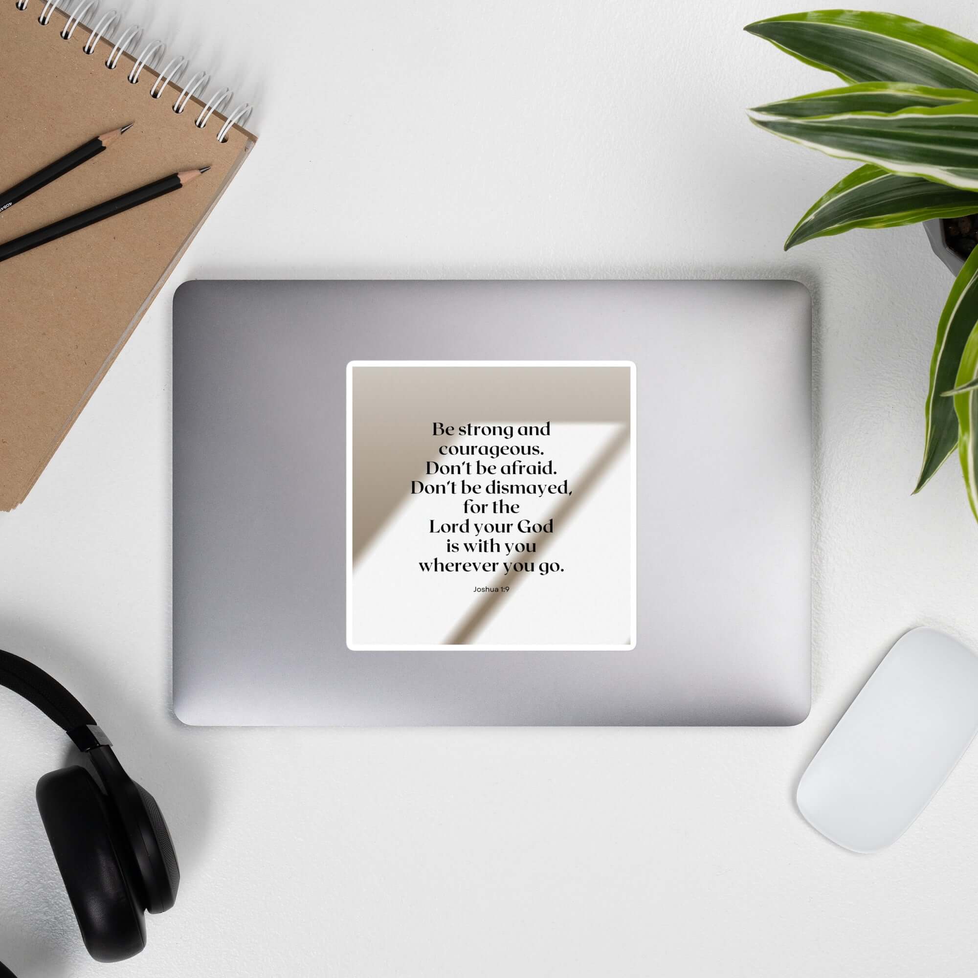 Joshua 1:9 Bible Verse, for the Lord Kiss-Cut Sticker Stationery