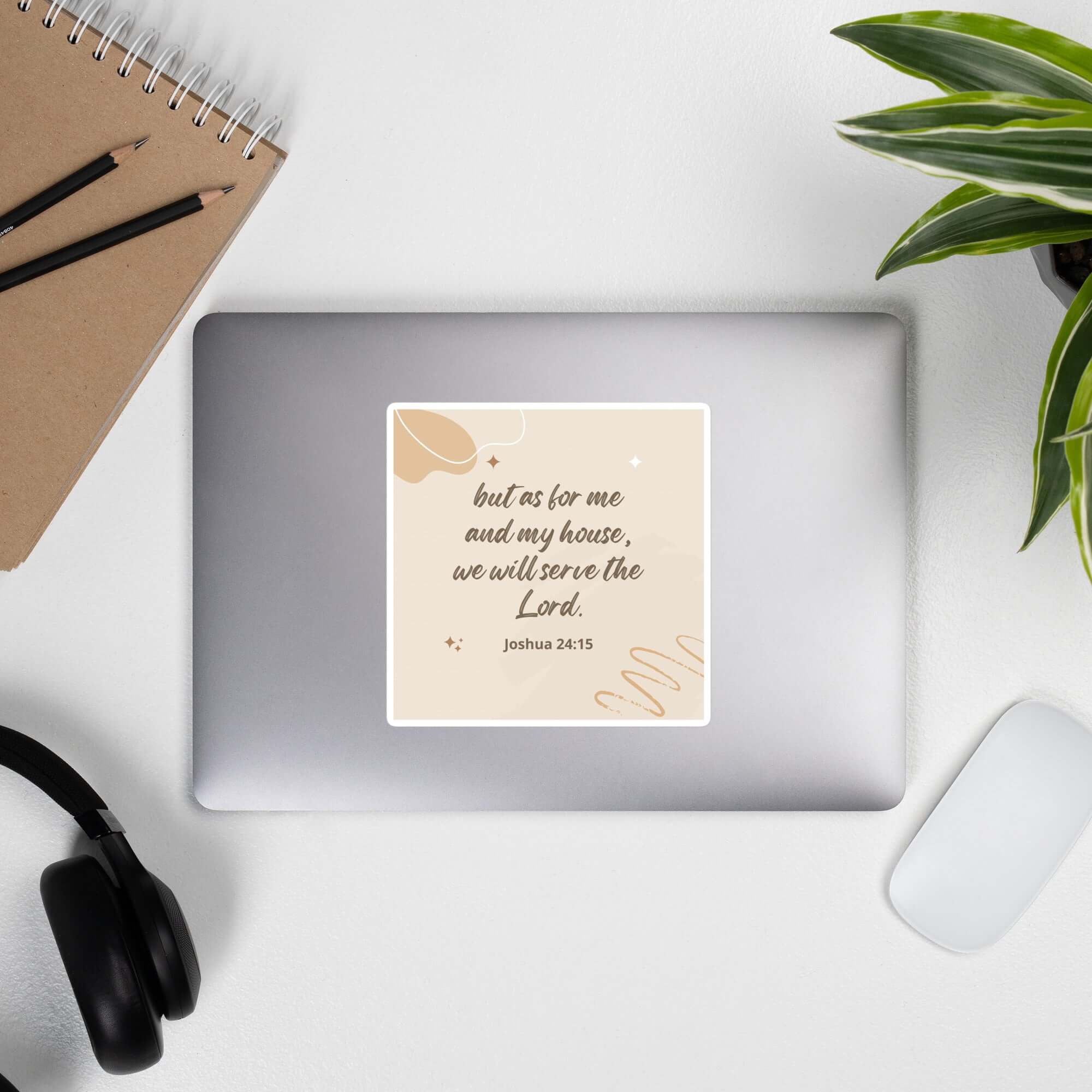 Joshua 24:15 Bible Verse, will serve Kiss-Cut Sticker Stationery