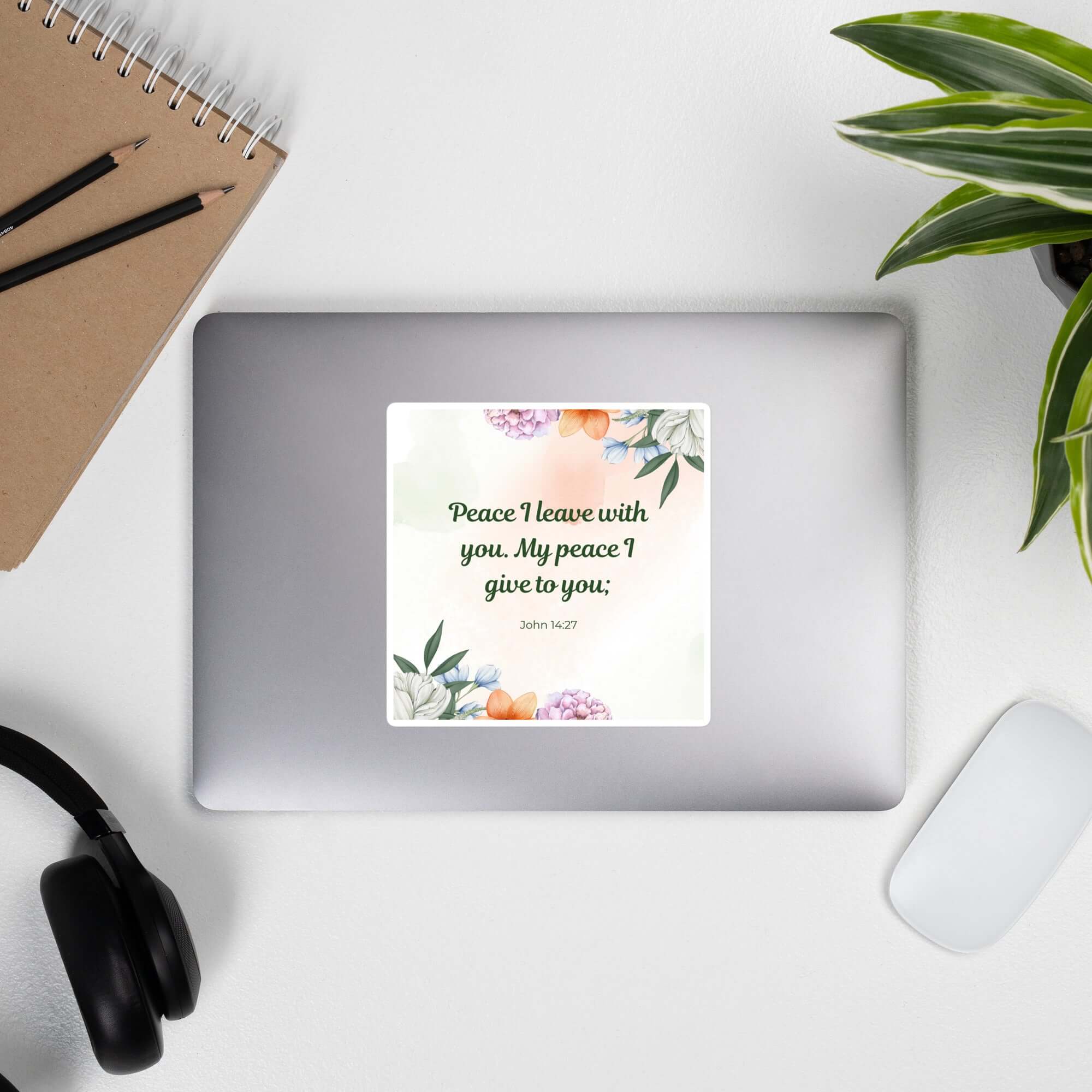 John 14:27 Bible Verse, with you Kiss-Cut Sticker Stationery