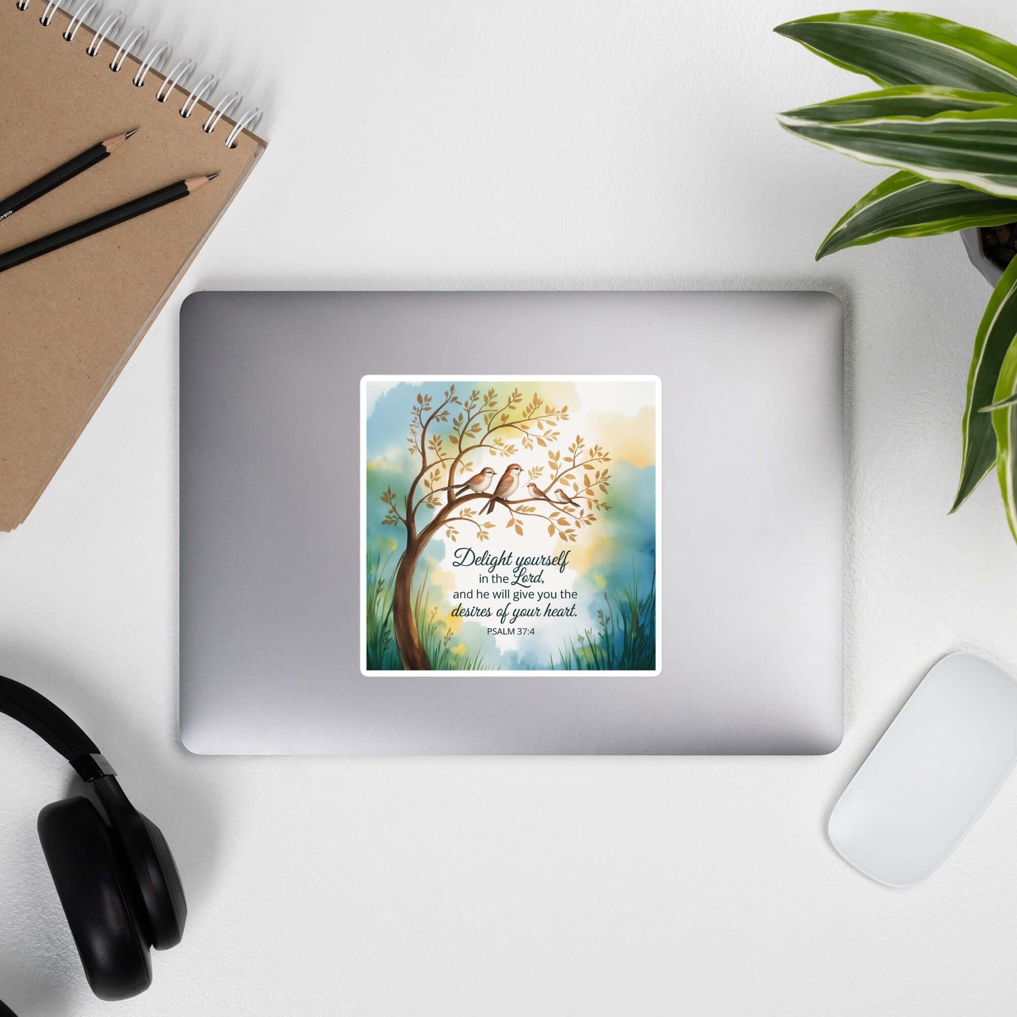 Psalm 37:4 Bible Verse, Yourself Kiss-Cut Sticker