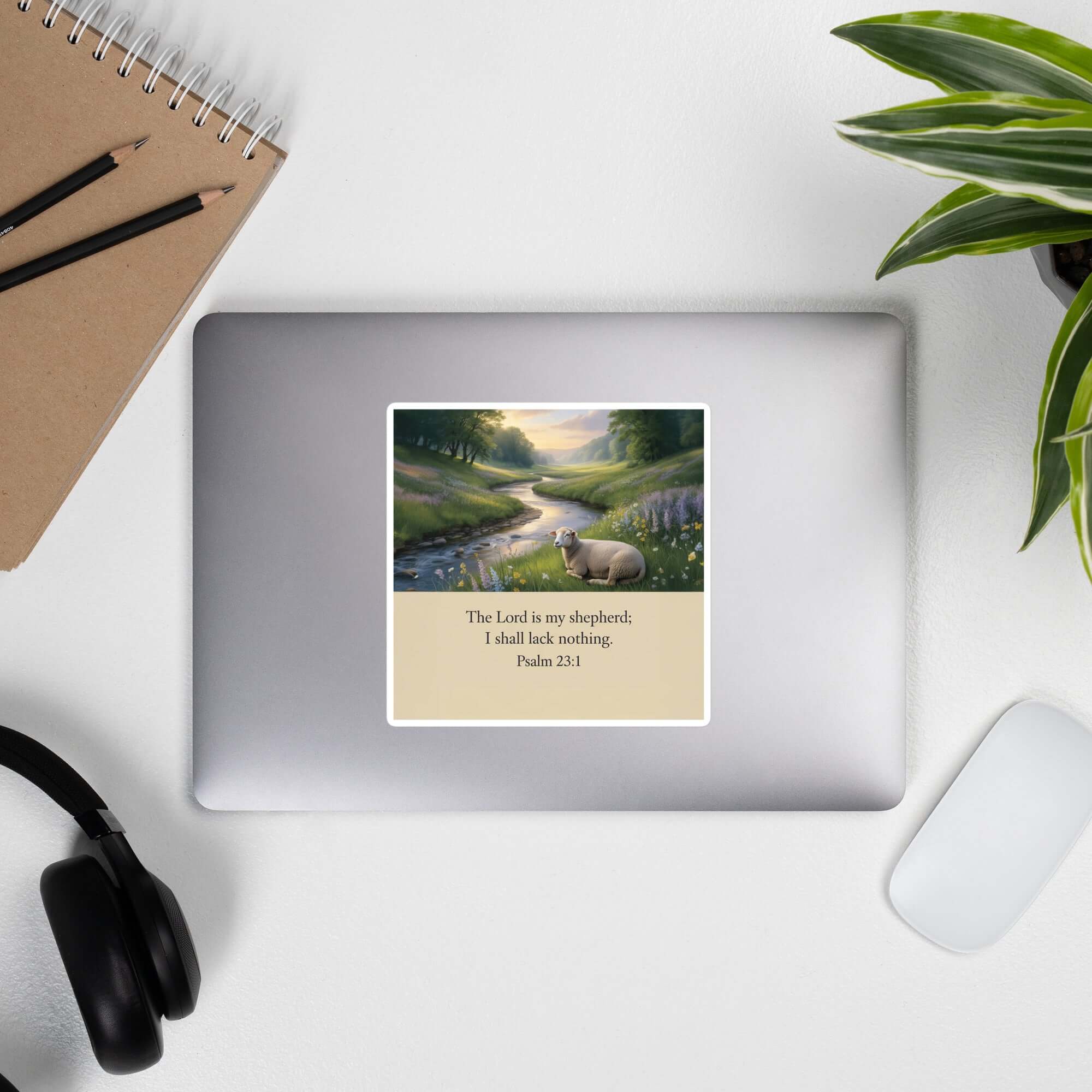 Psalm 23:1 Bible Verse, I shall Kiss-Cut Sticker