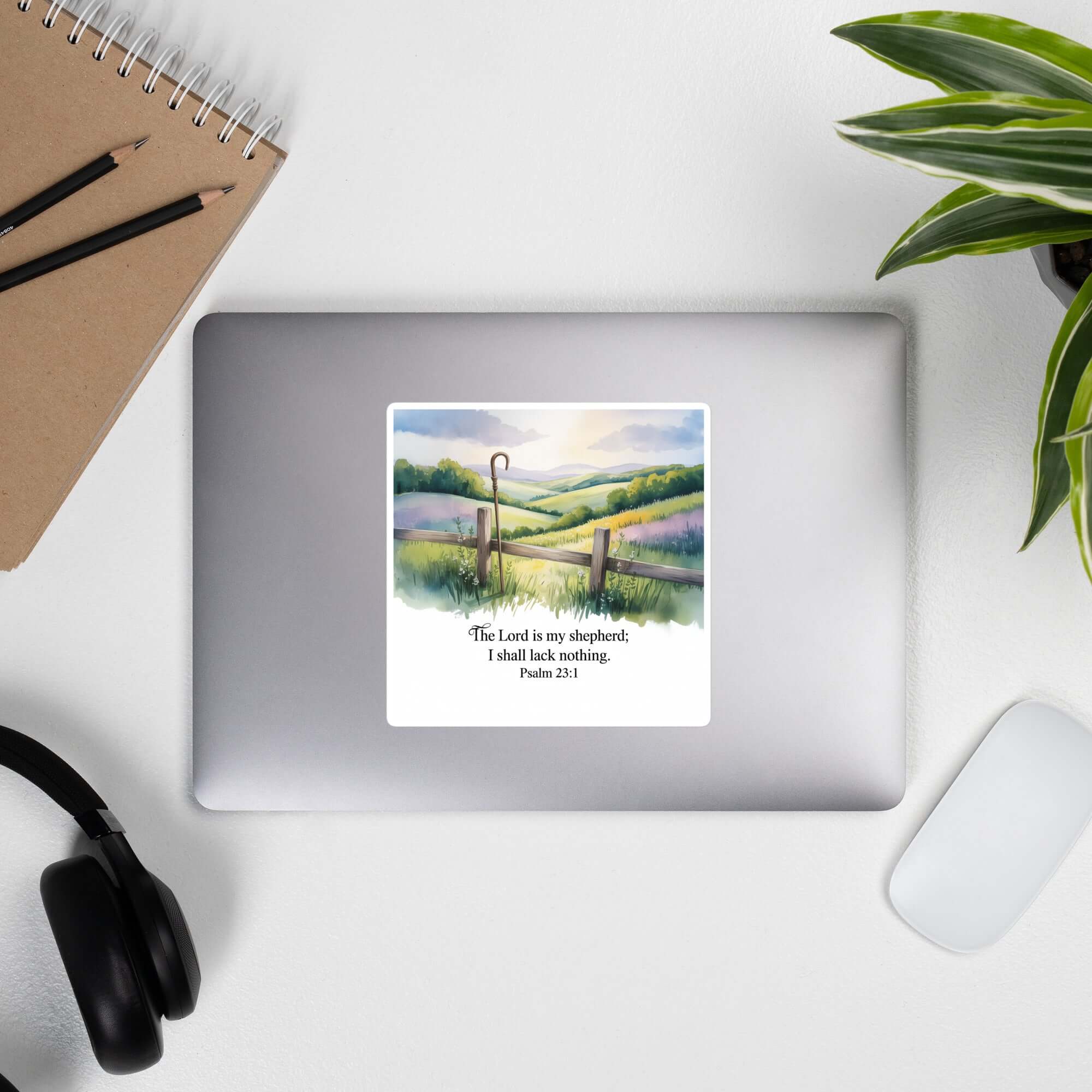 Psalm 23:1 Bible Verse, Lack Kiss-Cut Sticker