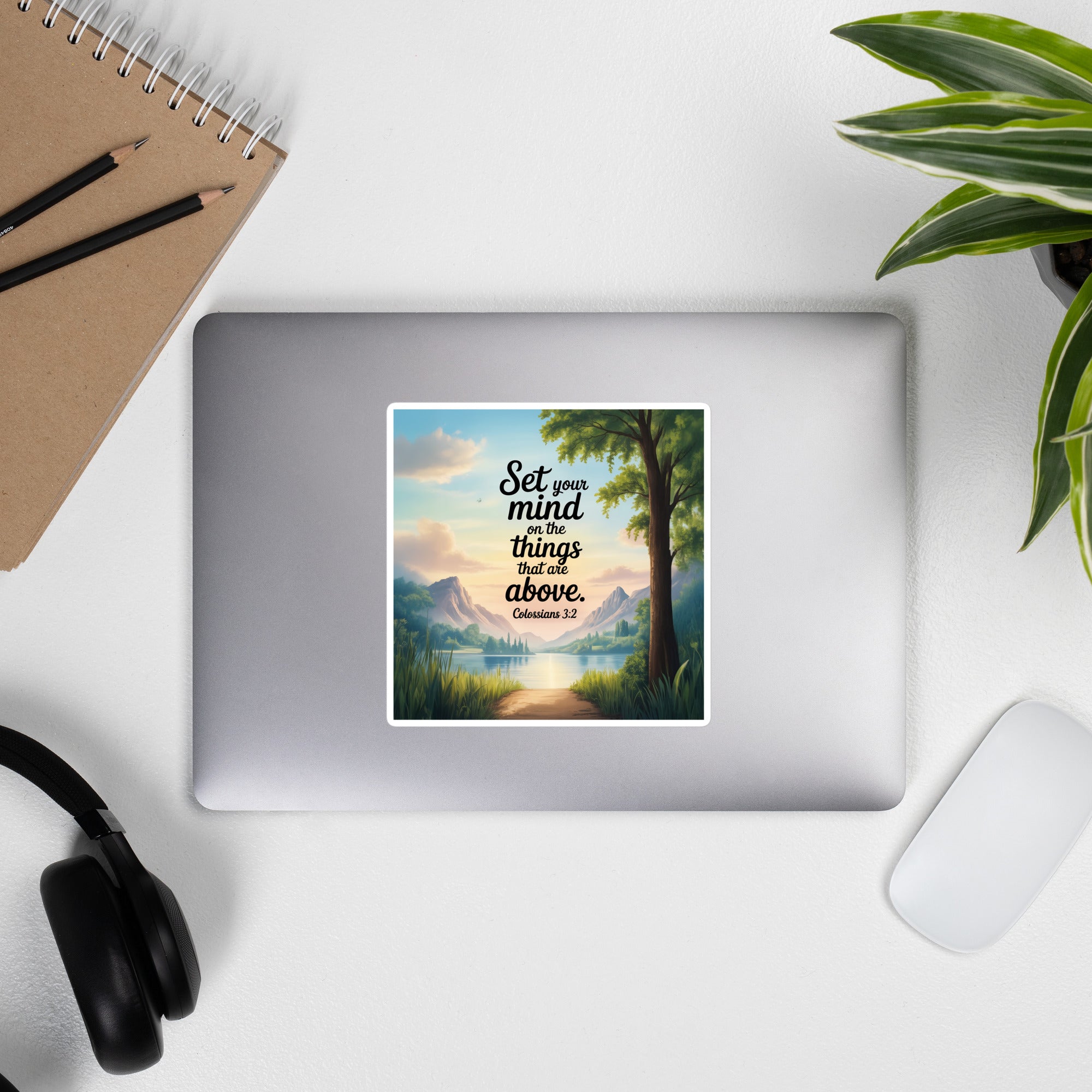 Colossians 3:2 Bible Verse Set Kiss-Cut Sticker