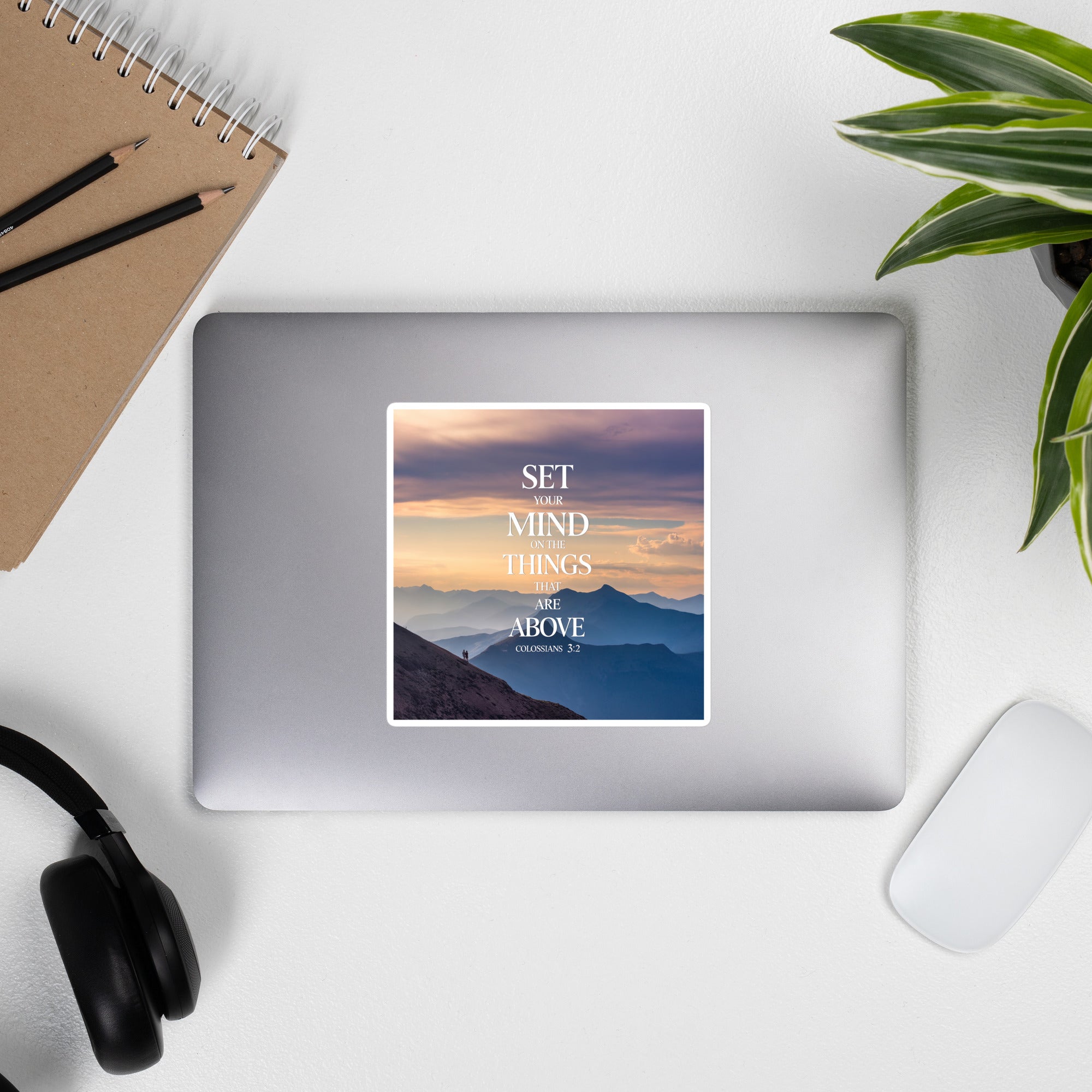 Colossians 3:2 Bible Verse things that Kiss-Cut Sticker