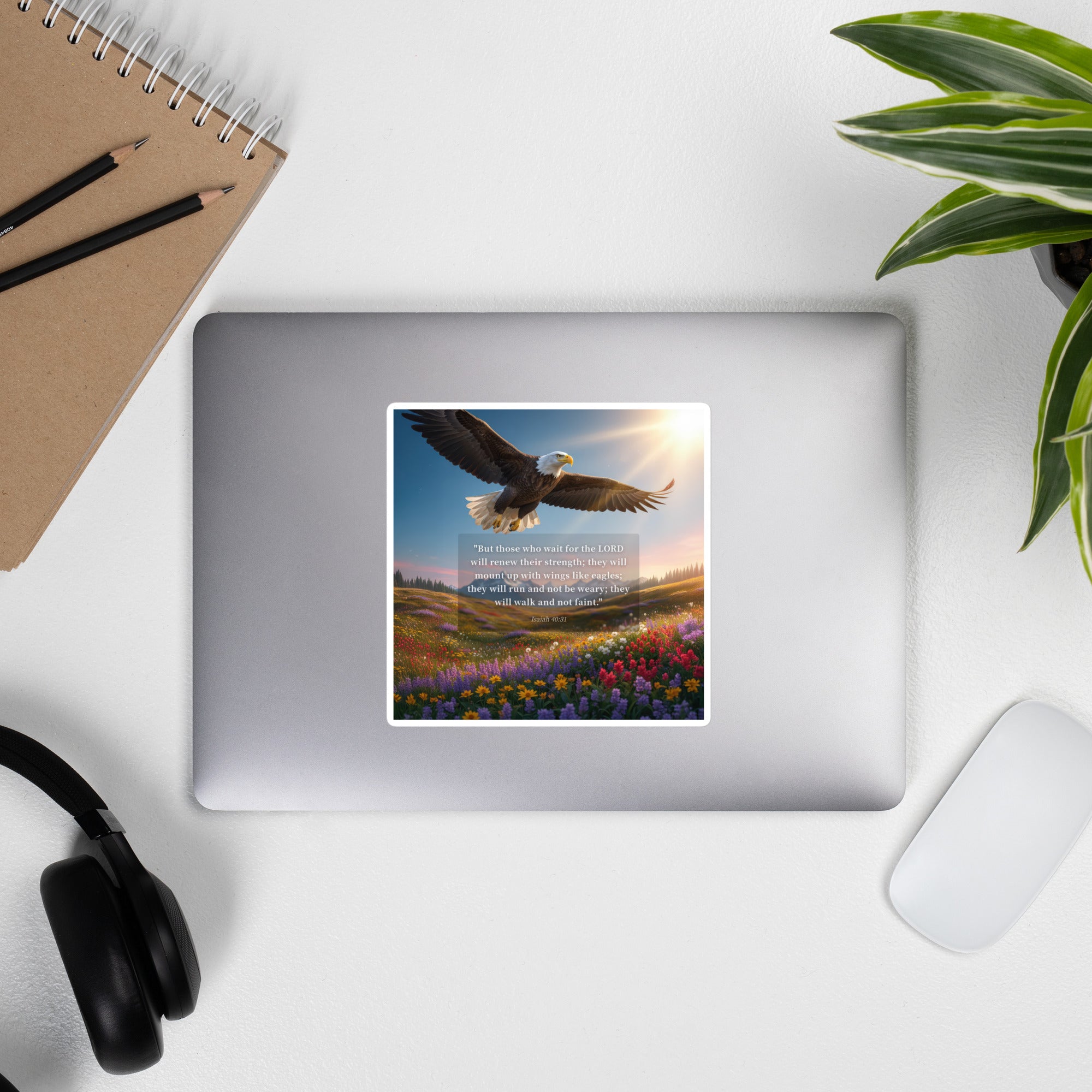 Isaiah 40:31 Bible Verse Who Wait Kiss-Cut Sticker