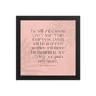 Revelation 21:4 Bible Verse, their eyes Premium Luster Photo Paper Framed Poster Wall Art Black 10″×10″