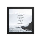 Joshua 1:9 Bible Verse, Do not be afraid Premium Luster Photo Paper Framed Poster Wall Art Black 10″×10″