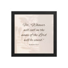 Romans 10:13 Bible Verse, Whoever Premium Luster Photo Paper Framed Poster Wall Art Black 10″×10″