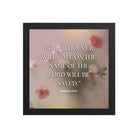 Romans 10:13 Bible Verse, will call Premium Luster Photo Paper Framed Poster Wall Art Black 10″×10″