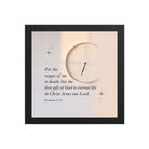 Romans 6:23 Bible Verse, our Lord Premium Luster Photo Paper Framed Poster Wall Art Black 10″×10″