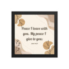 John 14:27 Bible Verse, Peace I Premium Luster Photo Paper Framed Poster Wall Art Black 10″×10″