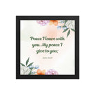 John 14:27 Bible Verse, with you Premium Luster Photo Paper Framed Poster Wall Art Black 10″×10″