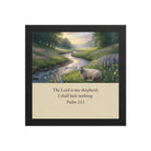 Psalm 23:1 Bible Verse, I shall Premium Luster Photo Paper Framed Poster Black 10″×10″