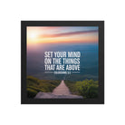 Colossians 3:2 Bible Verse your mind Premium Luster Photo Paper Framed Poster Black 10″×10″