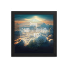 Ephesians 6:10 Bible Verse, be strong in the Lord Premium Luster Photo Paper Framed Poster Wall Art Black 10″×10″