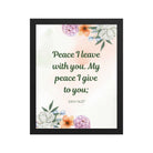 John 14:27 Bible Verse, with you Premium Luster Photo Paper Framed Poster Wall Art Black 11″×14″