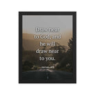 James 4:8 Bible Verse, Cleanse your Premium Luster Photo Paper Framed Poster Wall Art Black 11″×14″