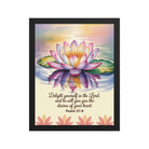 Psalm 37:4 Bible Verse, the Lord Premium Luster Photo Paper Framed Poster Black 11″×14″