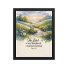 Psalm 23:1 Bible Verse, Lord Premium Luster Photo Paper Framed Poster Black 11″×14″